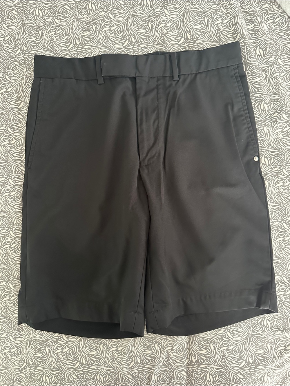 RLX Ralph Lauren Black Performance Flat-Front Shorts